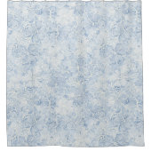 Schöne blaue weiße Blumen Duschvorhang (Vorderseite)