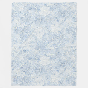 Schöne blaue weiße Blumen Fleecedecke