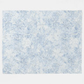 Schöne blaue weiße Blumen Fleecedecke (Vorderseite (Horizontal))
