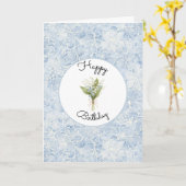 Schöne blaue weiße Blumen Geburtstag Karte (Gelbe Blume)