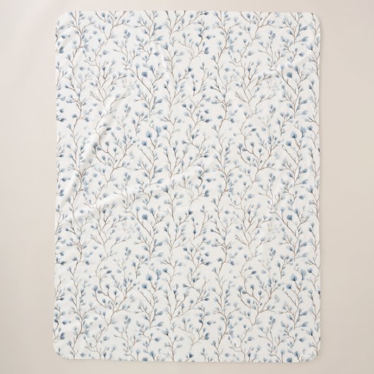 Schöne blaue weiße Blumen Sherpadecke (Vorderseite)