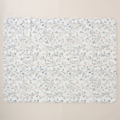 Schöne blaue weiße Blumen Sherpadecke (Vorderseite (Horizontal))