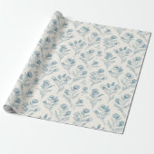 Schöne blaue weiße Blumenhochzeit Geschenkpapier (Ungerollt)