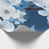 Schöne blaue Weiße Blüten Geschenkpapier (Ecke)