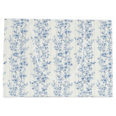 Schöne blaue weiße florale Brautparty Große Geschenktüte (Rückseite)