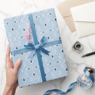 Schöne blaue weiße Weihnachts-Damaskus-Geschenkver Geschenkpapier