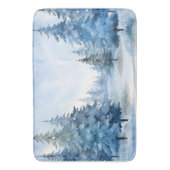 Schöne blaue Winter-Wald-Szene Badematte (Vorderseite Vertikal)