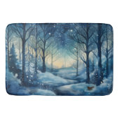 Schöne blaue Winter-Wald-Szene Badematte (Vorderseite)