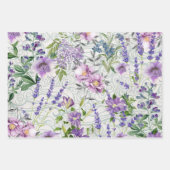 Schöne Blauen und violette Blumen Natur botanisch Geschenkpapier Set (Vorderseite 3)