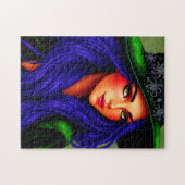 Schöne Blauer Haarbarsche Hexe Puzzle (Horizontal)