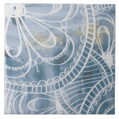 Schöne blaugraue Aquarellfarben künstlerischer Lof Fliese (Vorderseite)