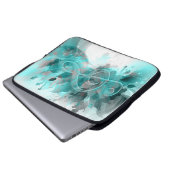 Schöne blaugraue coole Spritzer Blume Blätter Laptopschutzhülle (Vorne Knopf)