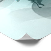 Schöne blaugraue coole Spritzer Blume Blätter Poster (Ecke)