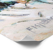 Schöne blaugraue Winterschneeszene Poster (Ecke)