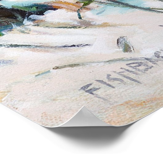 Schöne blaugraue Winterschneeszene Poster (Ecke)