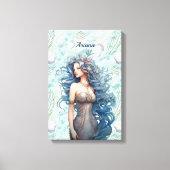 Schöne blauhaarige Meerjungfrau Leinwanddruck (Vorderseite)