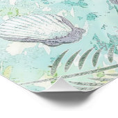 Schöne blauhaarige Meerjungfrau Poster (Ecke)