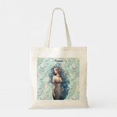 Schöne blauhaarige Meerjungfrau Tragetasche (Rückseite)