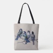 Schöne Blauvögel Personalisierter Individuelle Nam Tasche (Rückseite)