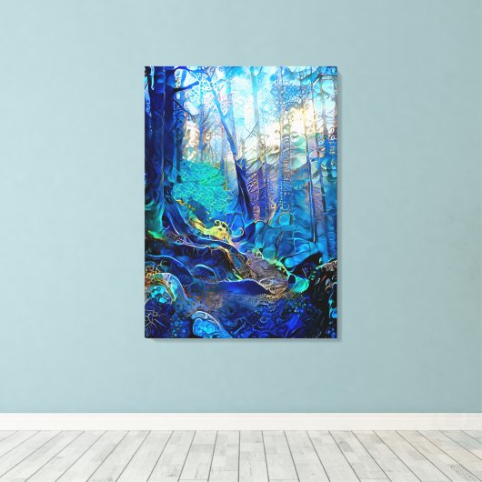 Schöne blauwaldbedeckte Leinwand (Insitu (Holzboden))