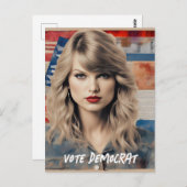 Schöne Blond-Frauen wählen Demokrat Collage Postkarte (Vorne/Hinten)