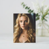 Schöne Blond Woman Postcard Postkarte (Stehend Vorderseite)