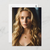 Schöne Blond Woman Postcard Postkarte (Vorne/Hinten)