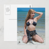 Schöne Blonde Bikini Beach Postkarte (Vorne/Hinten)