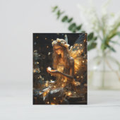 Schöne Blonde Fairy glühende Wings Fireflies Postkarte (Stehend Vorderseite)