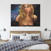 Schöne Blonde Frau Leinwanddruck (Insitu (Schlafzimmer))