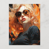 Schöne Blonde Frau Postkarte (Vorderseite)