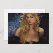 Schöne Blonde Frau Postkarte (Vorne/Hinten)