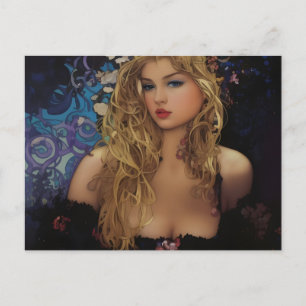 Schöne blonde Frau Postkarte