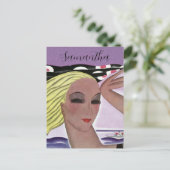 Schöne Blonde Lady (Personalize) Postkarte (Stehend Vorderseite)