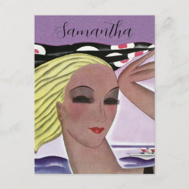 Schöne Blonde Lady (Personalize) Postkarte