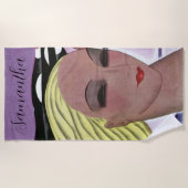 Schöne Blonde Lady (Personalize) Strandtuch (Vorderseite)