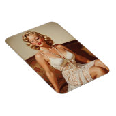 Schöne blonde Pin-up-Kunst der 50er Jahre Magnet (Rechte Seite)