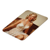 Schöne blonde Pin-up-Kunst der 50er Jahre Magnet (Linke Seite)