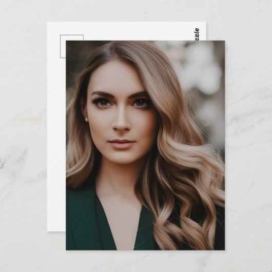 Schöne Blonde Postkarte (Vorne/Hinten)