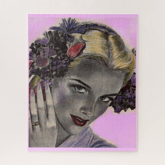 schöne Blondine mit Blume im Haar Puzzle (Vertikal)