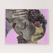 schöne Blondine mit Blume im Haar Puzzle (Horizontal)