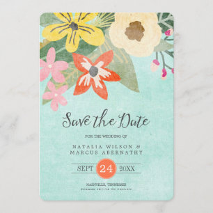 Schöne Blooms Foto Save the Date Karte