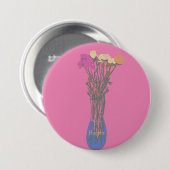 Schöne Blooms Original Blume Illustration Button (Vorne & Hinten)