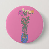 Schöne Blooms Original Blume Illustration Button (Vorderseite)