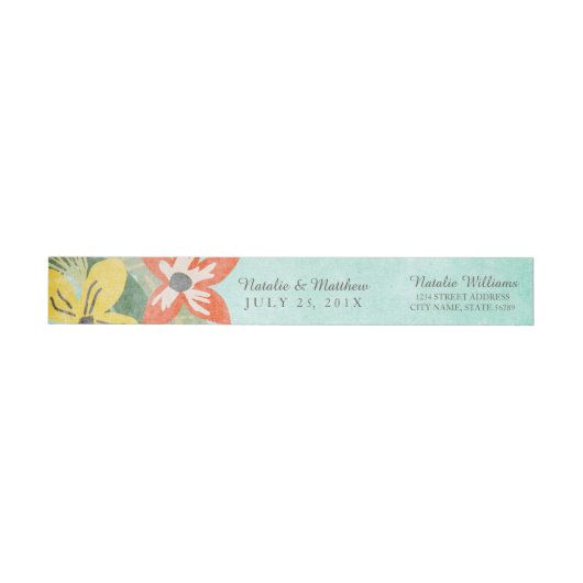 Schöne Blooms Wedding Wraparound Labels / Aqua (Person)