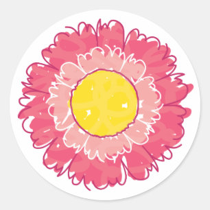 Schöne Blossom-Aufkleber - Rosa Runder Aufkleber