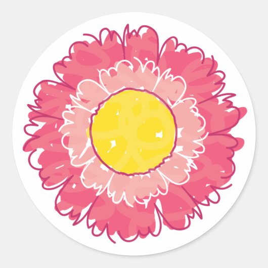Schöne Blossom-Aufkleber - Rosa Runder Aufkleber (Vorderseite)