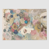 Schöne Blossom Frau Collage Dekoupage Seidenpapier (Vorderseite)