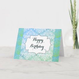 Schöne Blue and Green Happy Birthday Card Karte