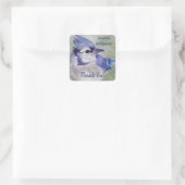 SCHÖNE BLUE BIE QUADRATISCHER AUFKLEBER (Tasche)